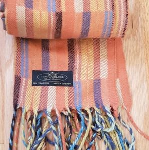 100% cashmere colorful pattern scarf.